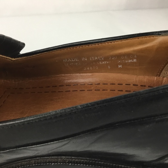 Bostonians Men Black Moc Toe Kilt Tassel Italy 8M - Picture 2 of 8